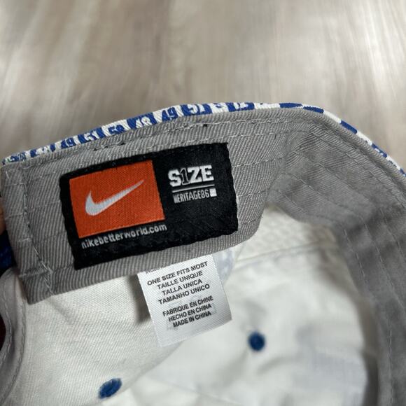 Nike Kentucky Wildcats Strapback Hat College Blue White Checkered AOP Cap - Picture 4 of 8